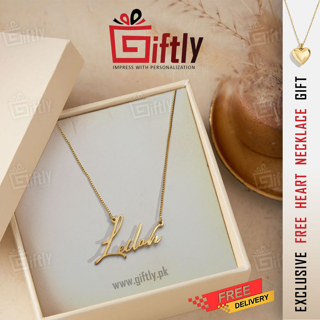 Customize Necklace + Free Heart Pendant with Premium Packaging