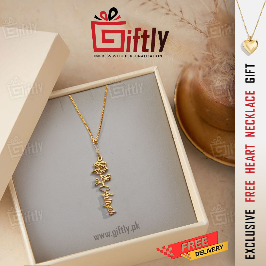 Customize Necklace + Free Heart Pendant with Premium Packaging