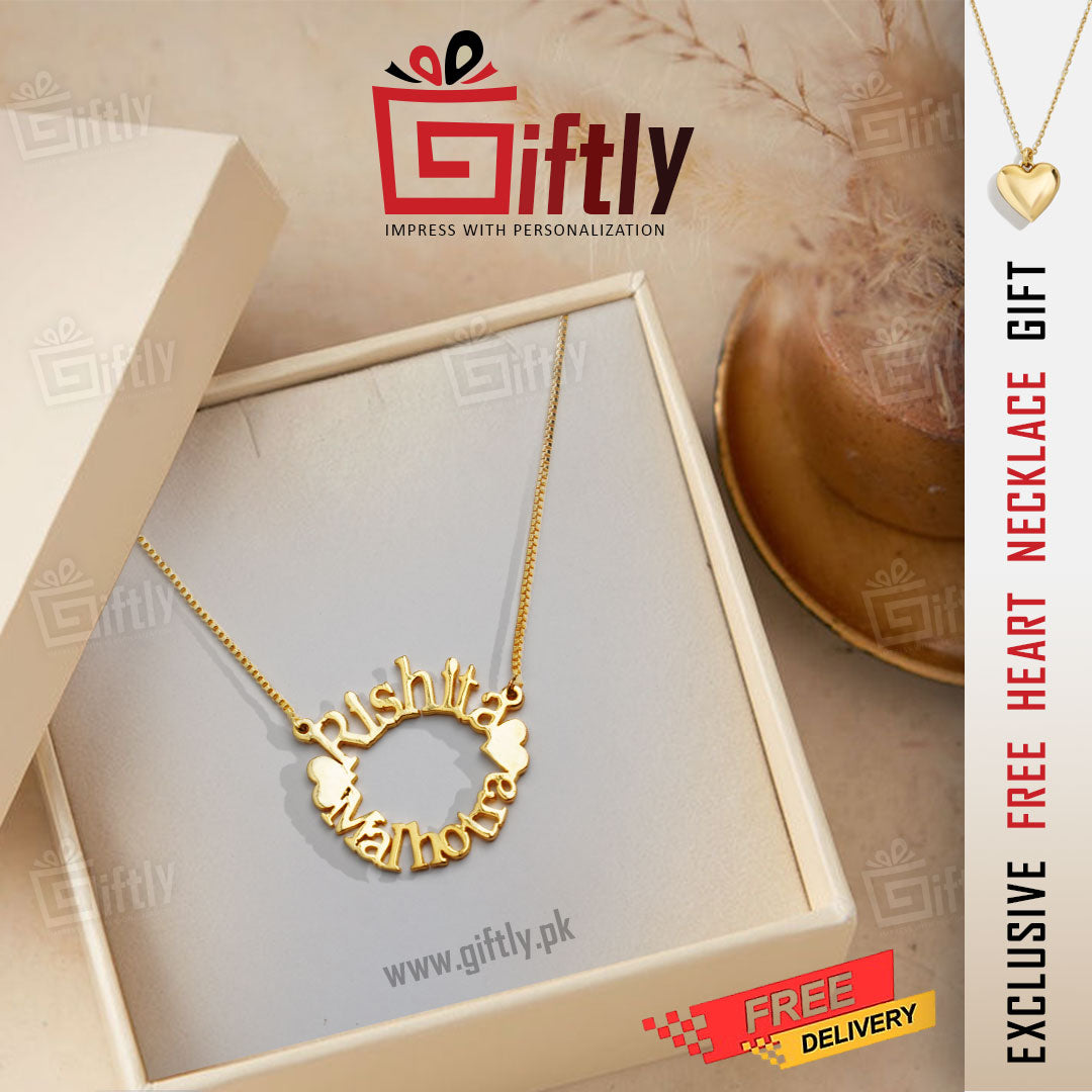 Customize Necklace + Free Heart Pendant with Premium Packaging