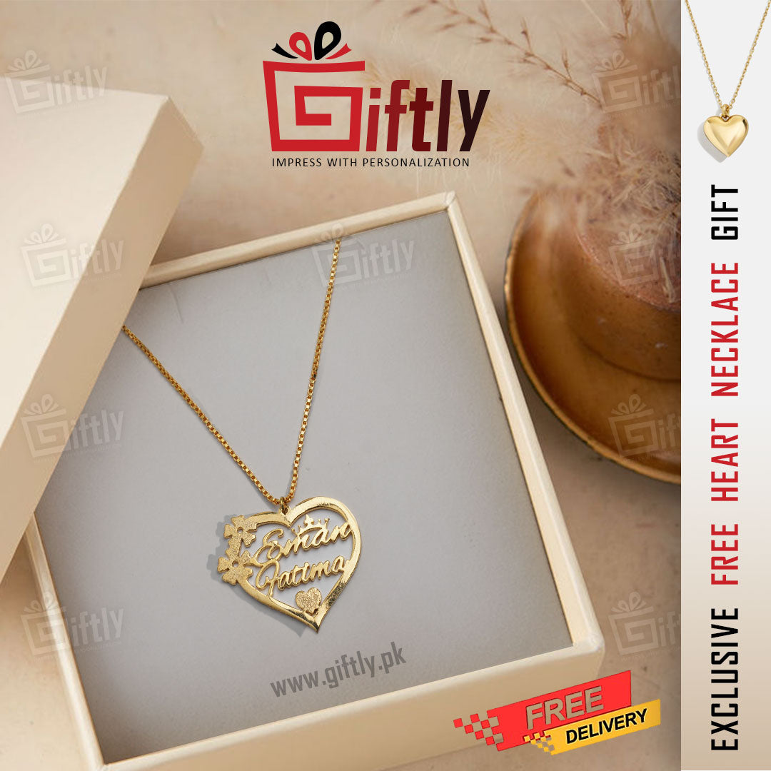 Customize Necklace + Free Heart Pendant with Premium Packaging